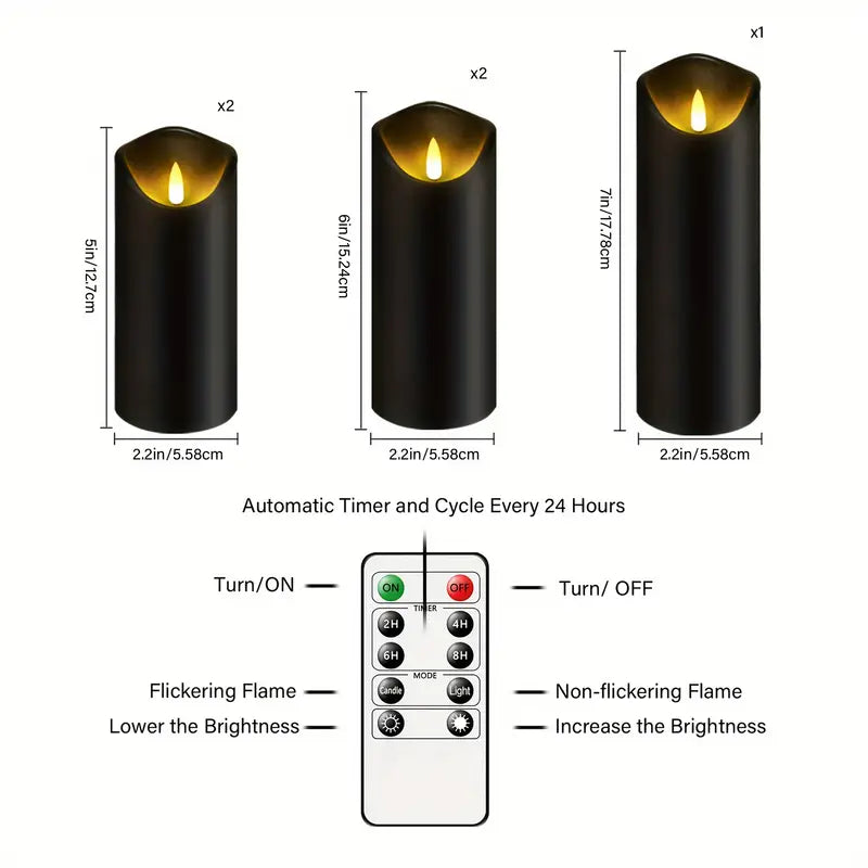 Black Flameless Candles